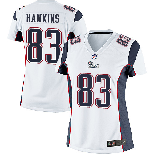 Women's Limited Lavelle Hawkins Nike Jersey White Road - #83 NFL New England Patriots